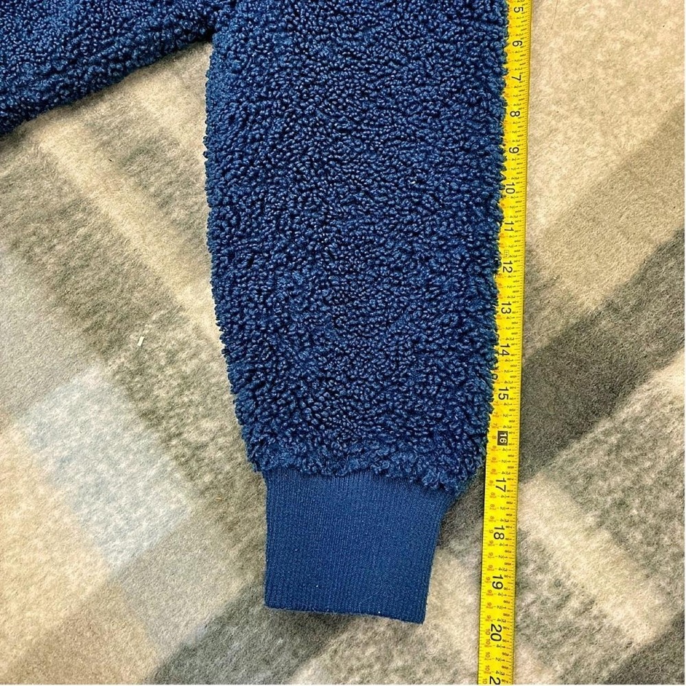 JoyLab Women Blue Sherpa Half-Zip Pullover Sweatshirt Textured Fleece Large - Picture 6 of 7